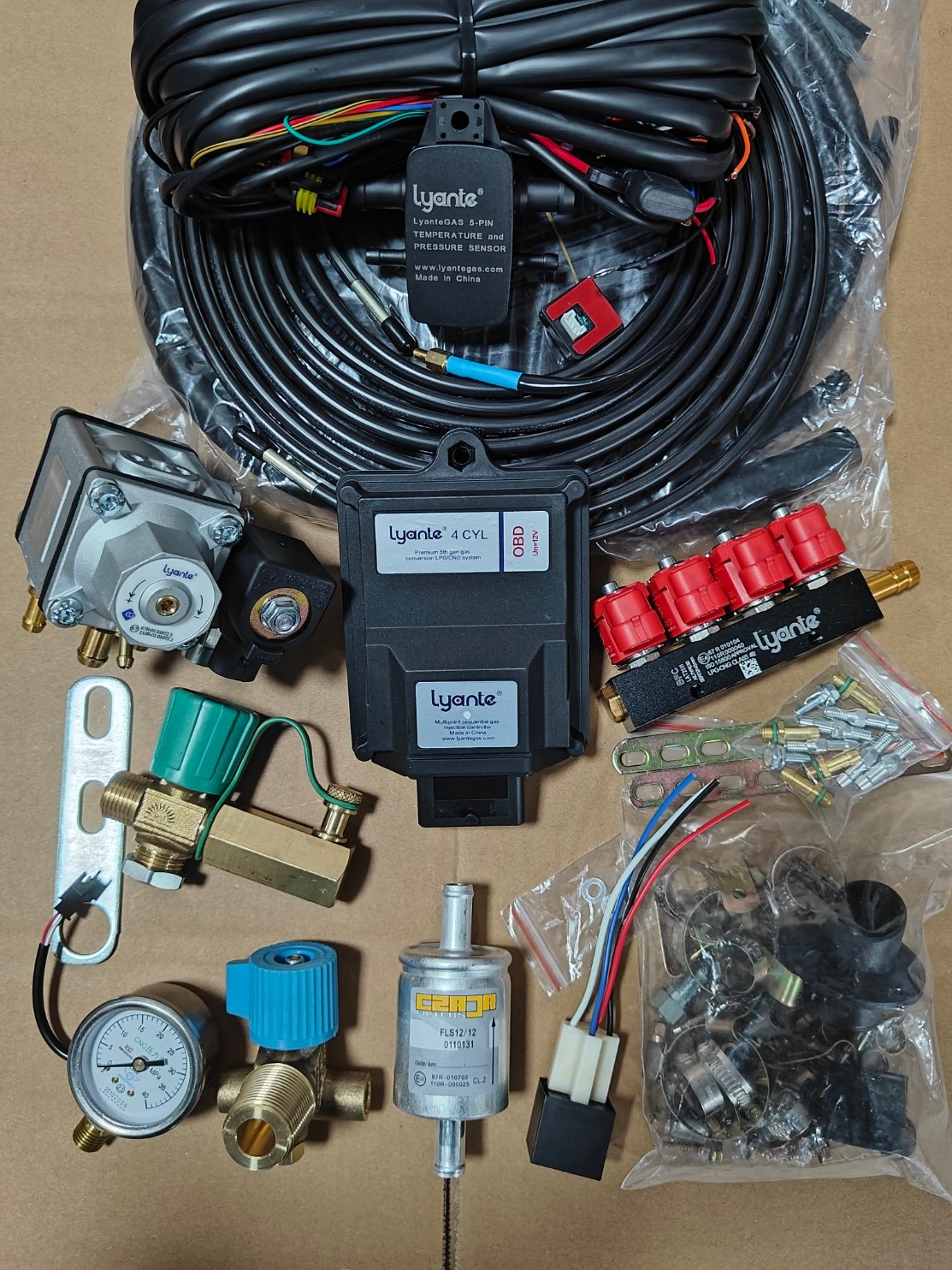 5th-Generation CNG Conversion SET for 4-Cylinder MPI Engines | ECU with OBD Adaptive Control + 350HP Reducer | MOQ 100 SETs